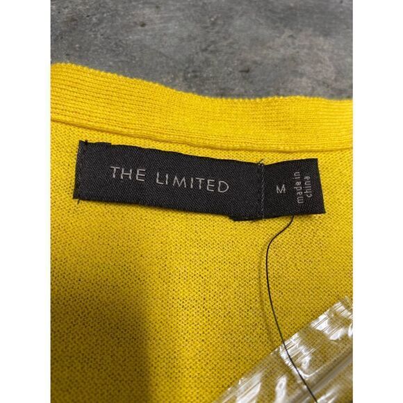 The Limited Mustard & Gold Shimmer 3/4 Sleeve Cardigan Size Medium NWT - Picture 6 of 6